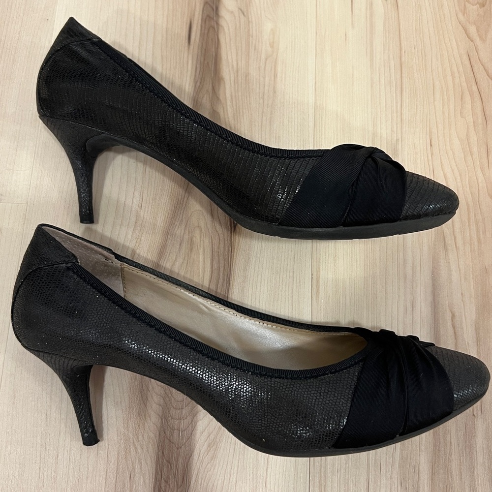 DKNY Black Leather Heels